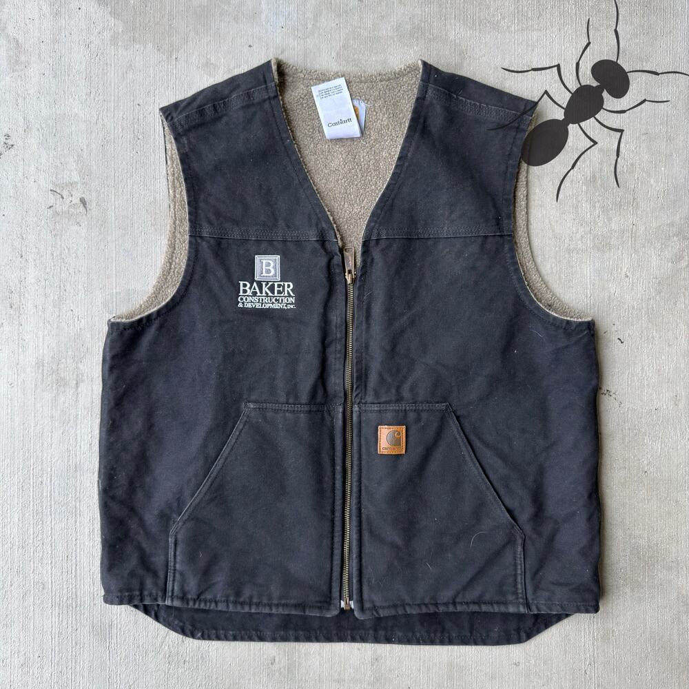Carhartt V26 black sherpa lined work wear vest